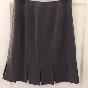 Gray skirt with cool split pleat bottom.